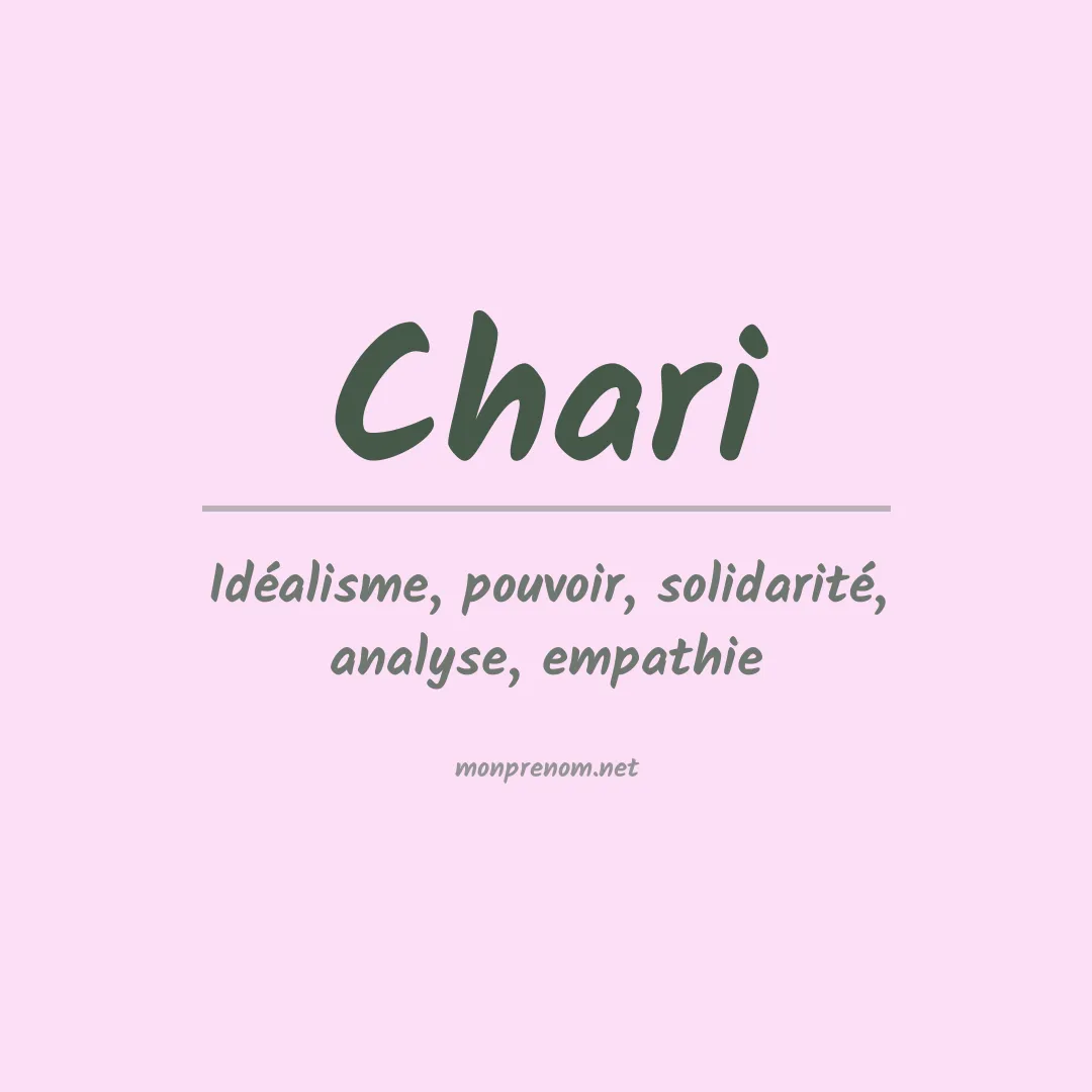 Signification du Prénom Chari