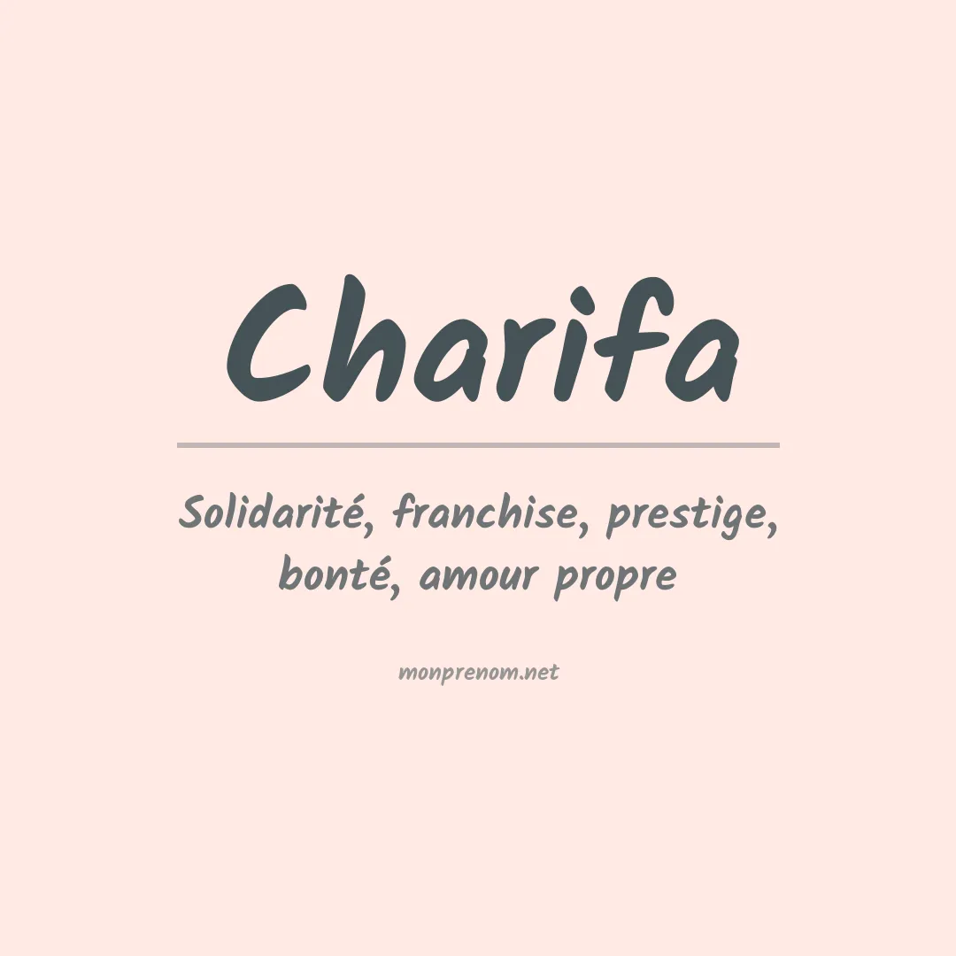 Signification du Prénom Charifa Signification du Prénom Charifa