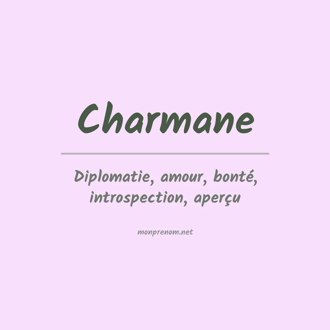 Signification du Prénom Charmane Signification du Prénom Charmane