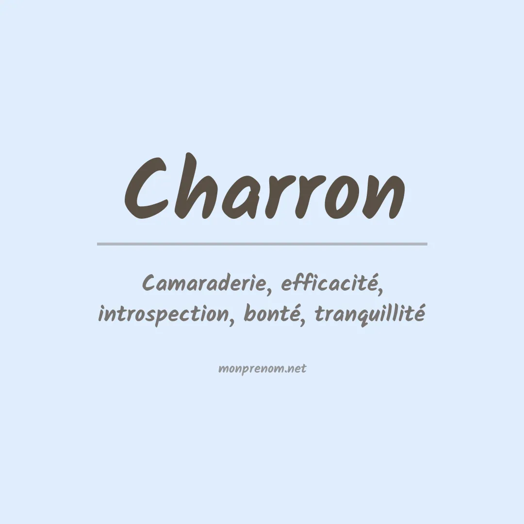Signification du Prénom Charron