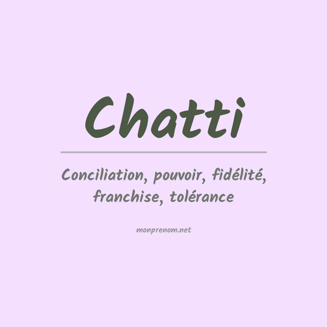 Signification du Prénom Chatti Signification du Prénom Chatti