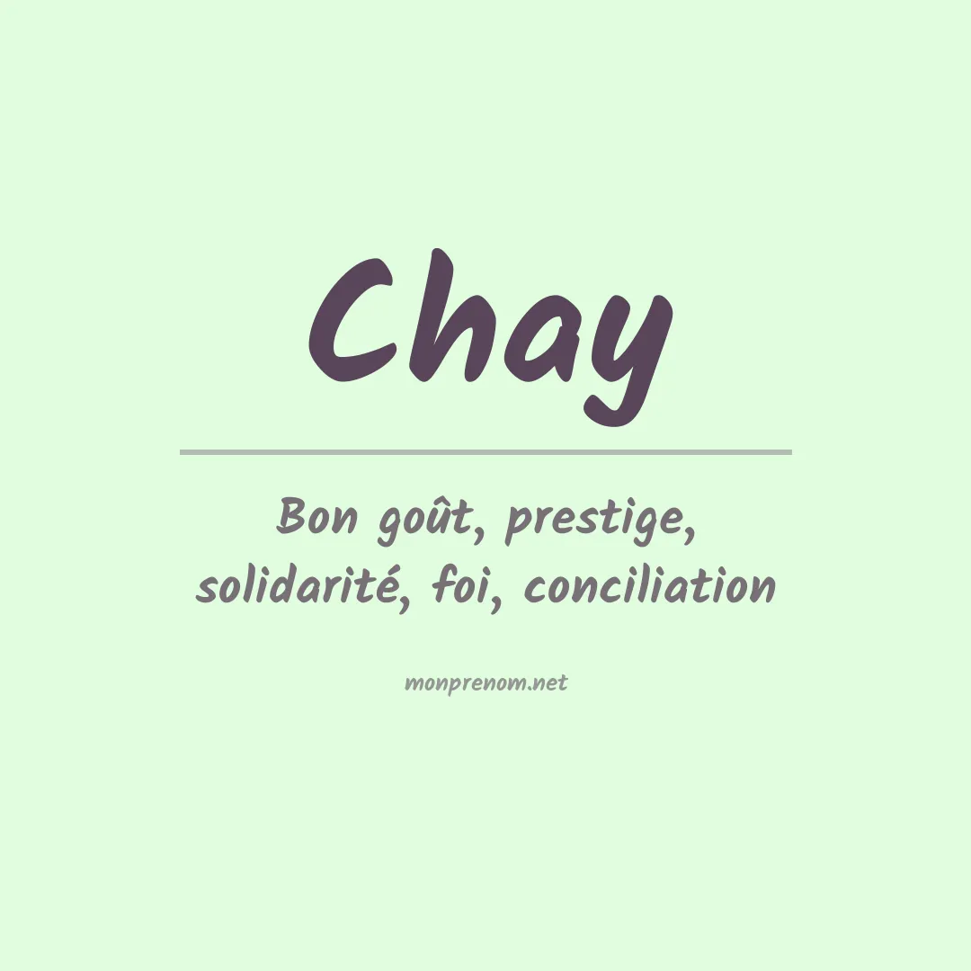 Signification du Prénom Chay