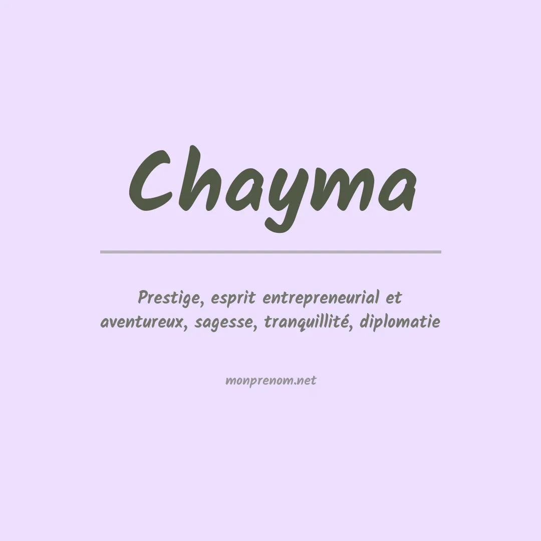 Signification du Prénom Chayma