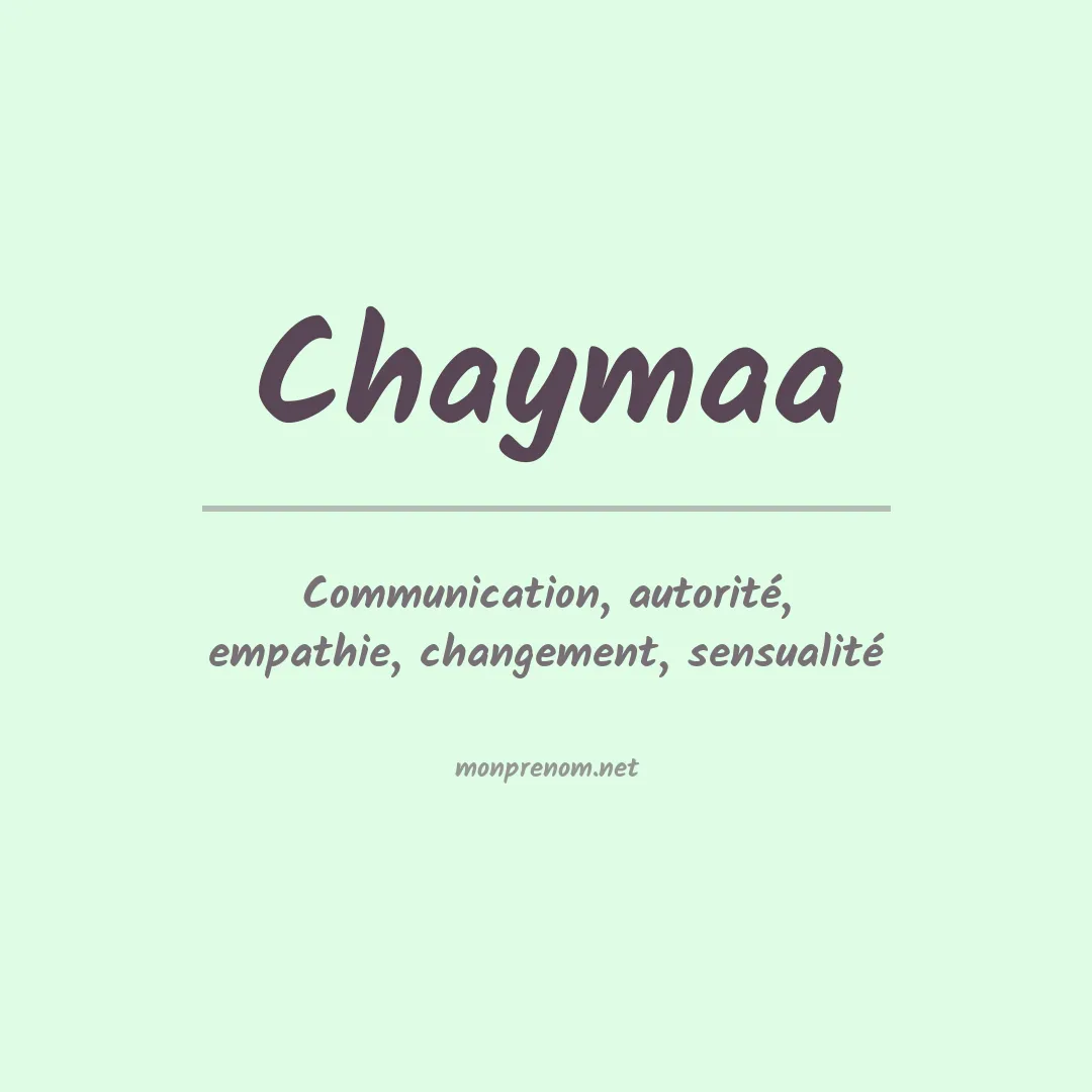 Signification du Prénom Chaymaa Signification du Prénom Chaymaa