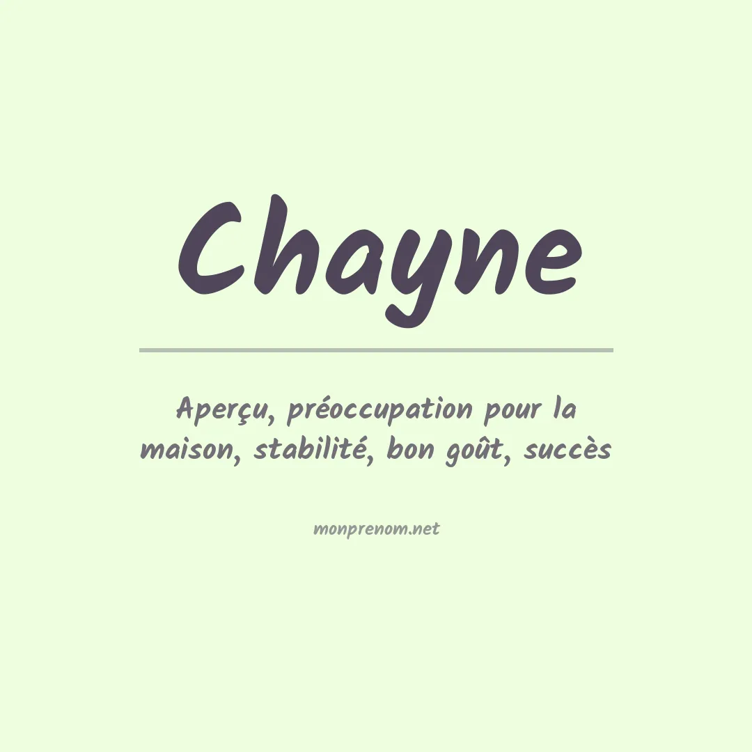 Signification du Prénom Chayne