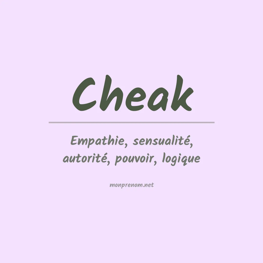 Signification du Prénom Cheak