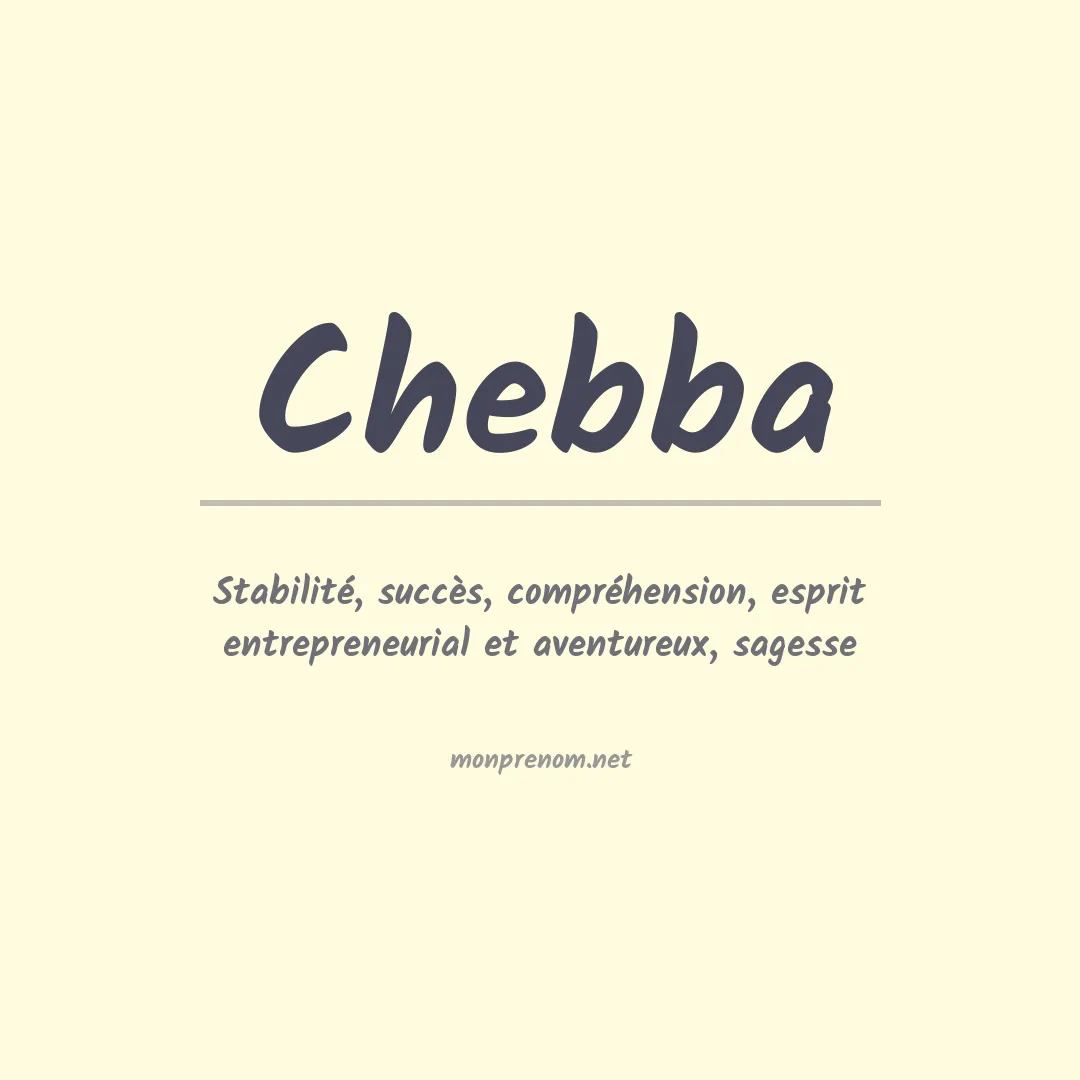 Signification du Prénom Chebba Signification du Prénom Chebba