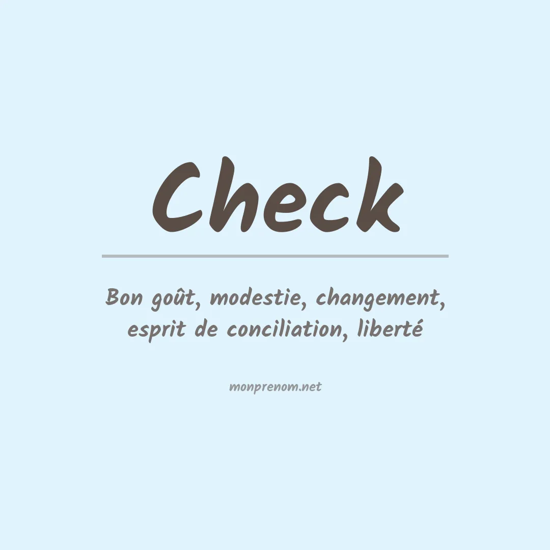 Signification du Prénom Check