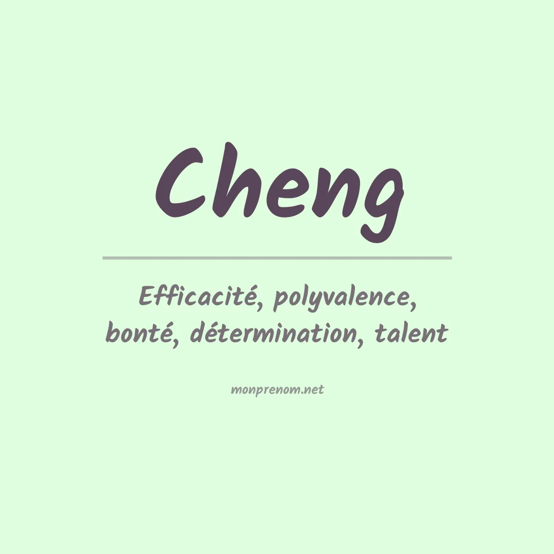 Signification du Prénom Cheng