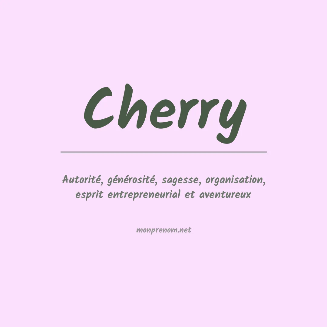 Signification du Prénom Cherry