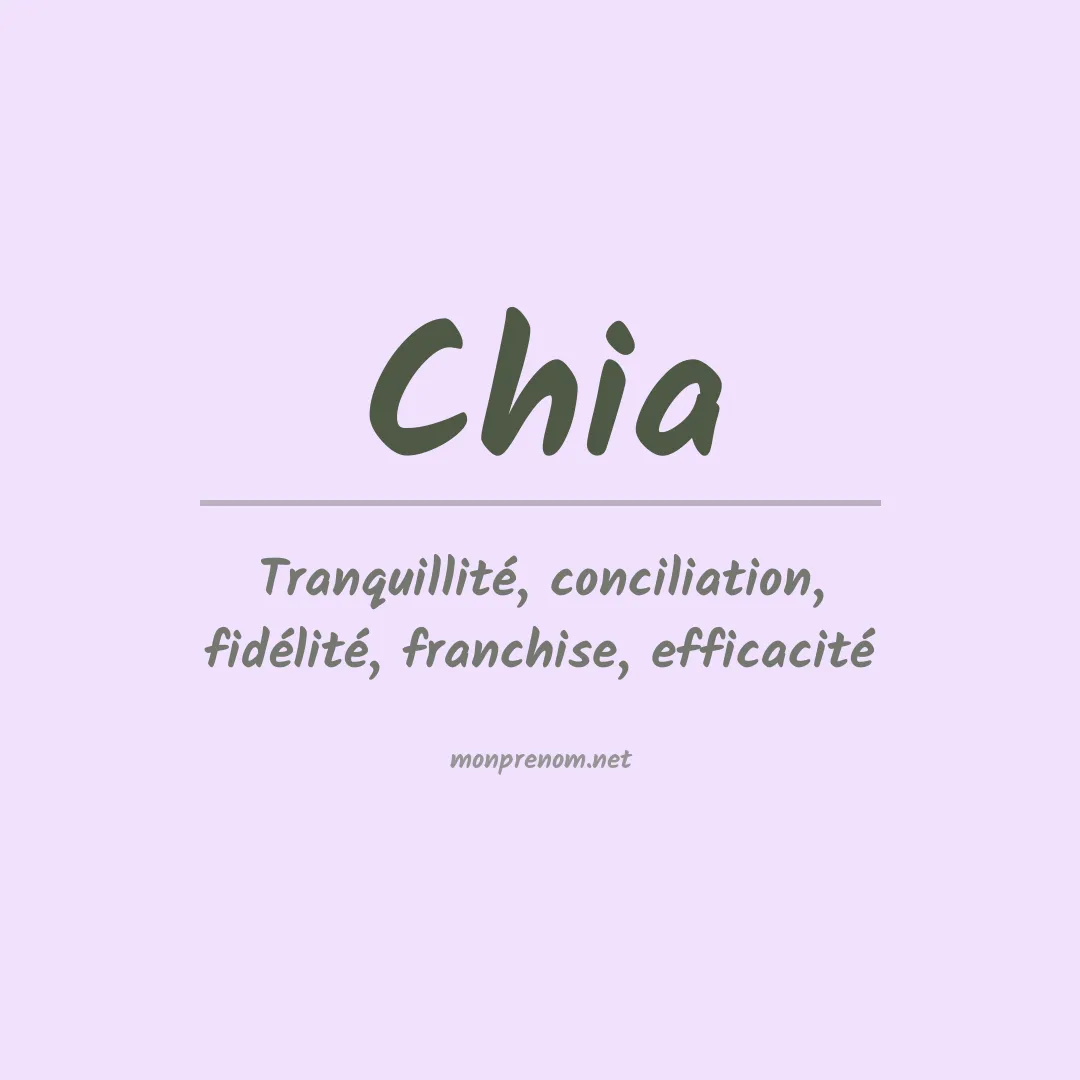Signification du Prénom Chia