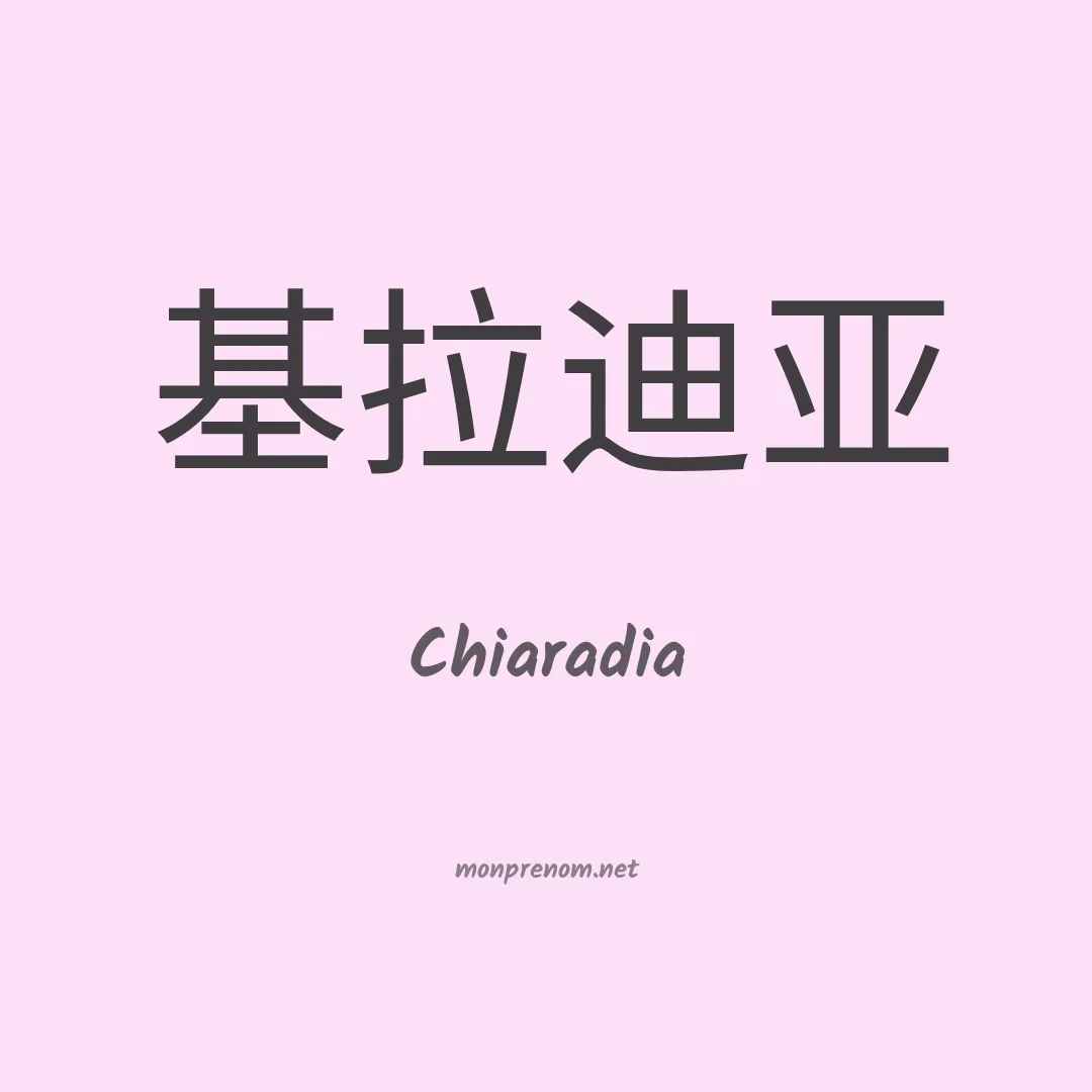 Chiaradia en chino