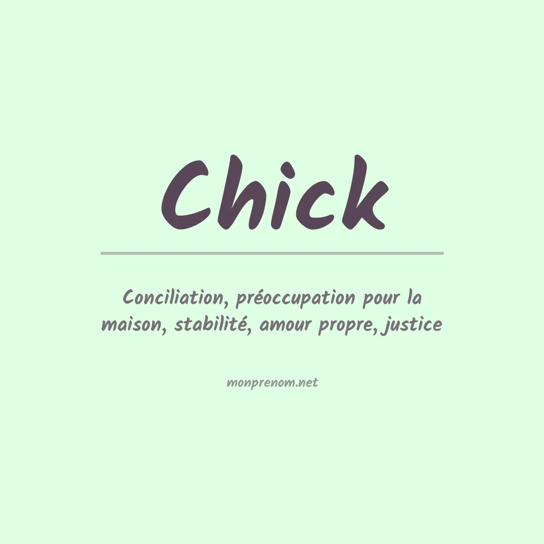 Signification du Prénom Chick