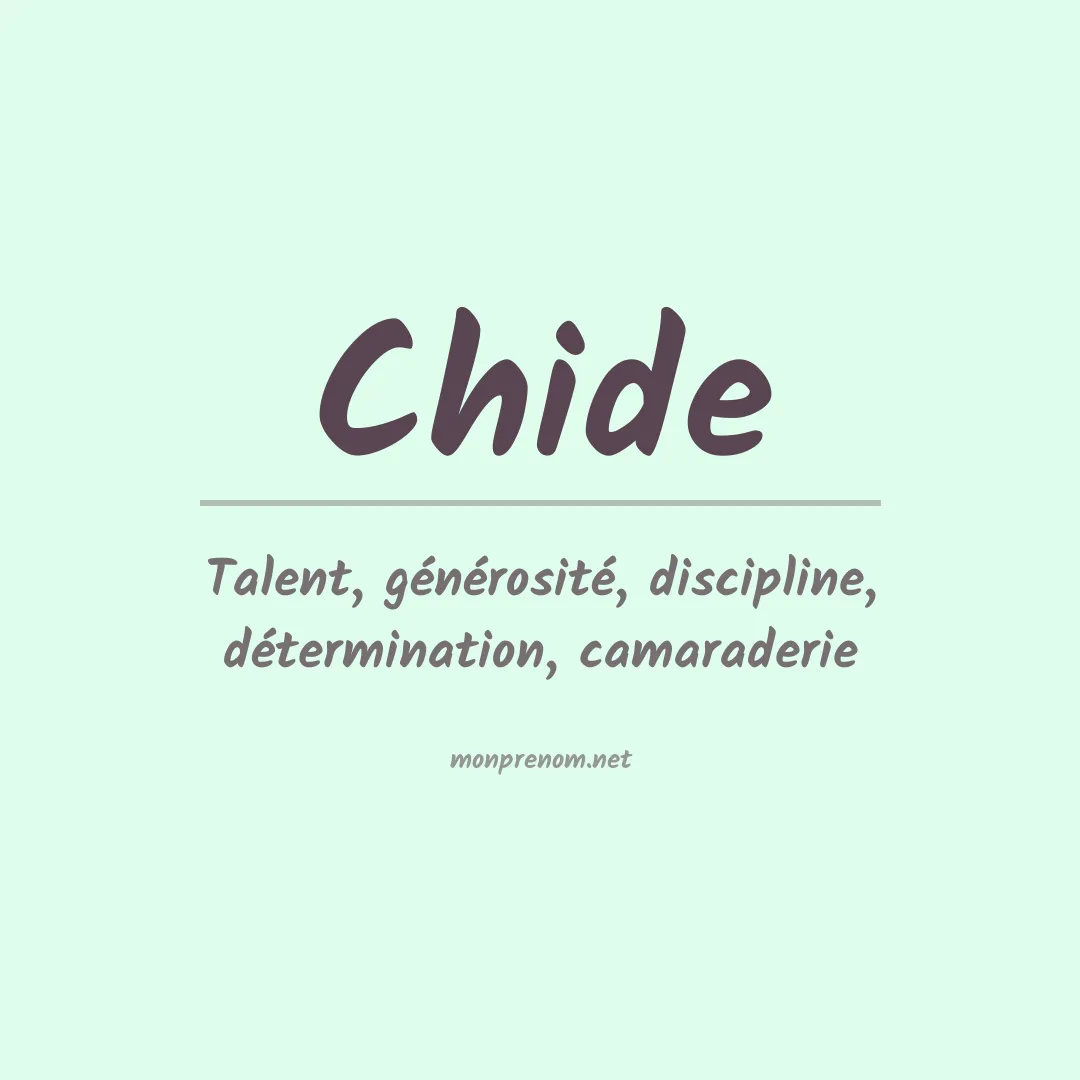 Signification du Prénom Chide Signification du Prénom Chide