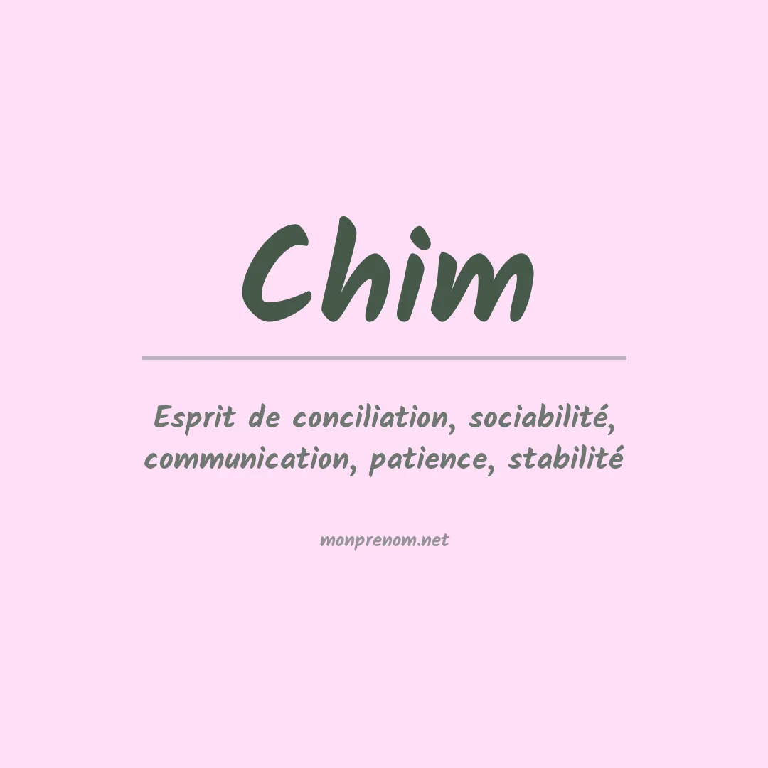 Signification du Prénom Chim