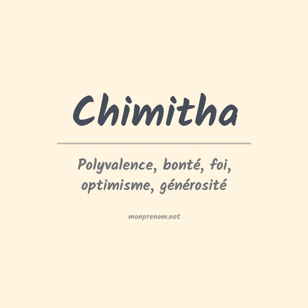 Signification du Prénom Chimitha Signification du Prénom Chimitha