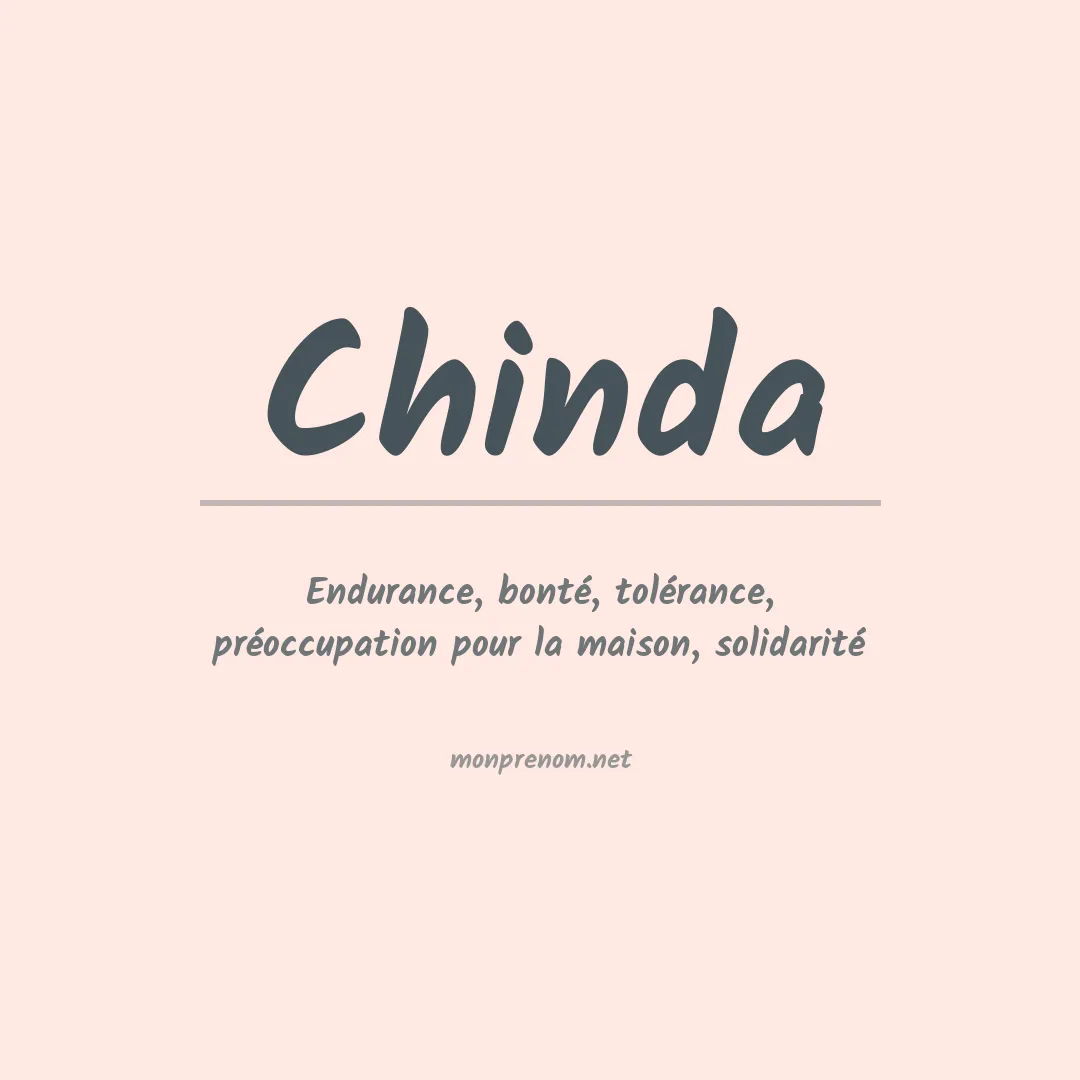 Signification du Prénom Chinda Signification du Prénom Chinda