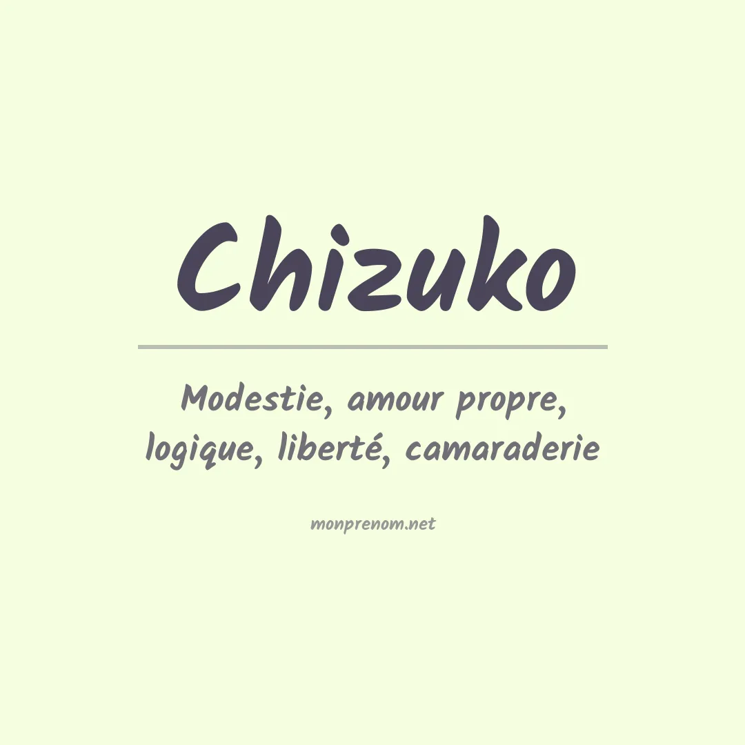 Signification du Prénom Chizuko Signification du Prénom Chizuko