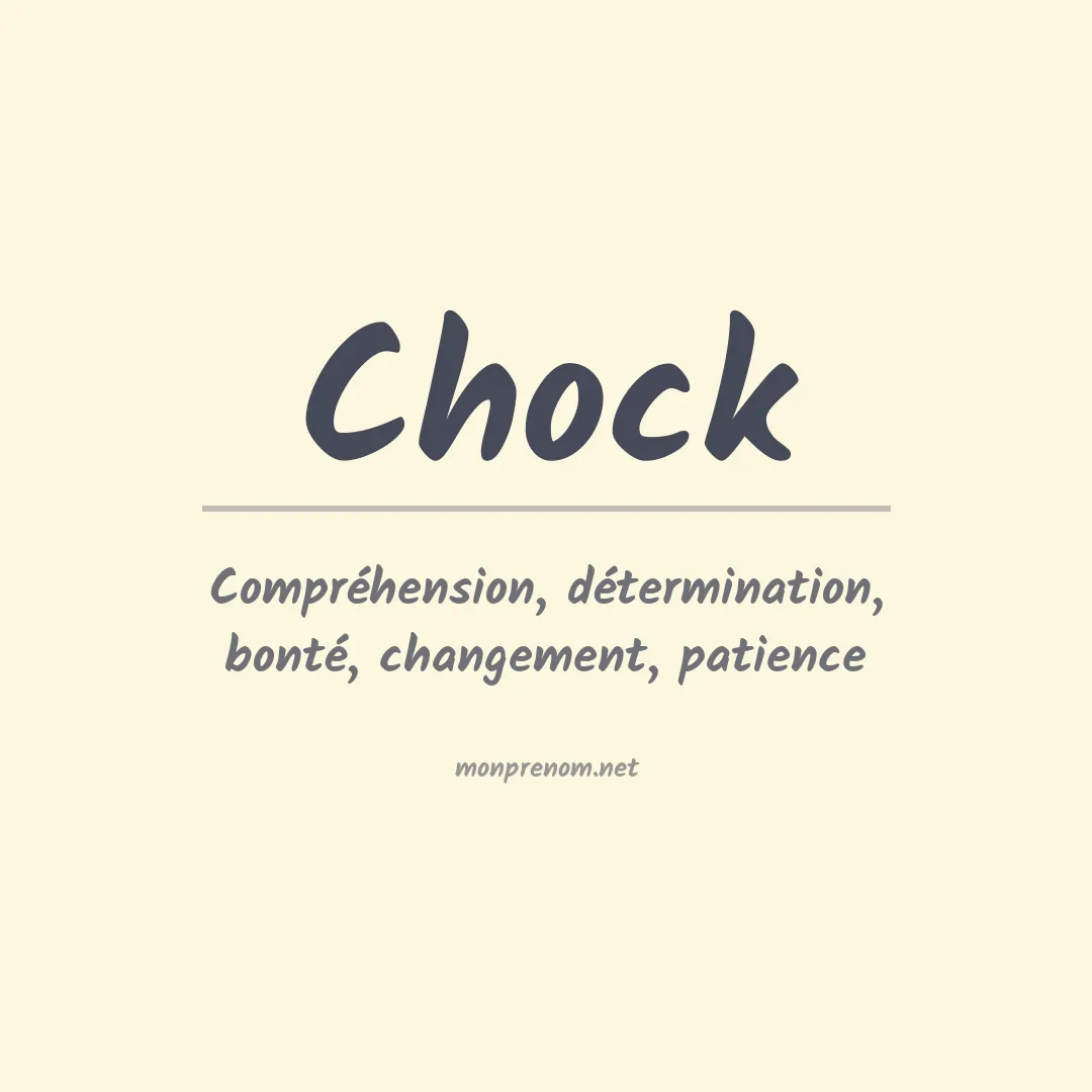 Signification du Prénom Chock