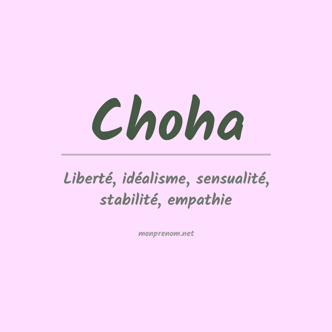 Signification du Prénom Choha