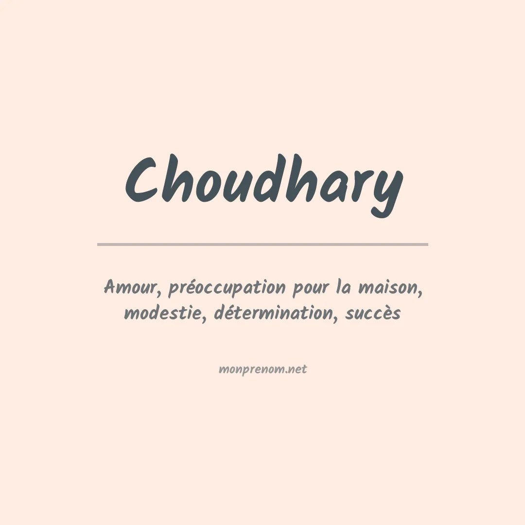 Signification du Prénom Choudhary