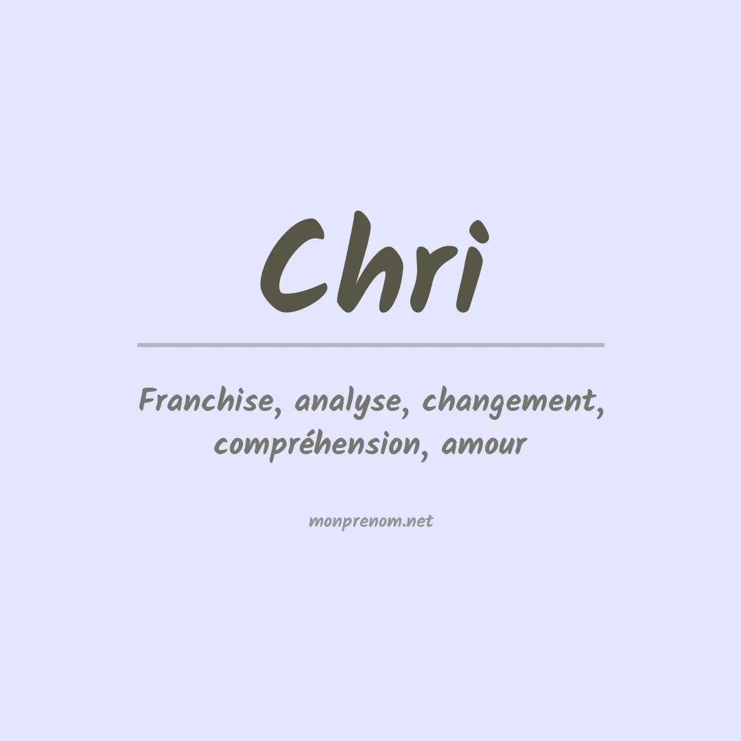 Signification du Prénom Chri