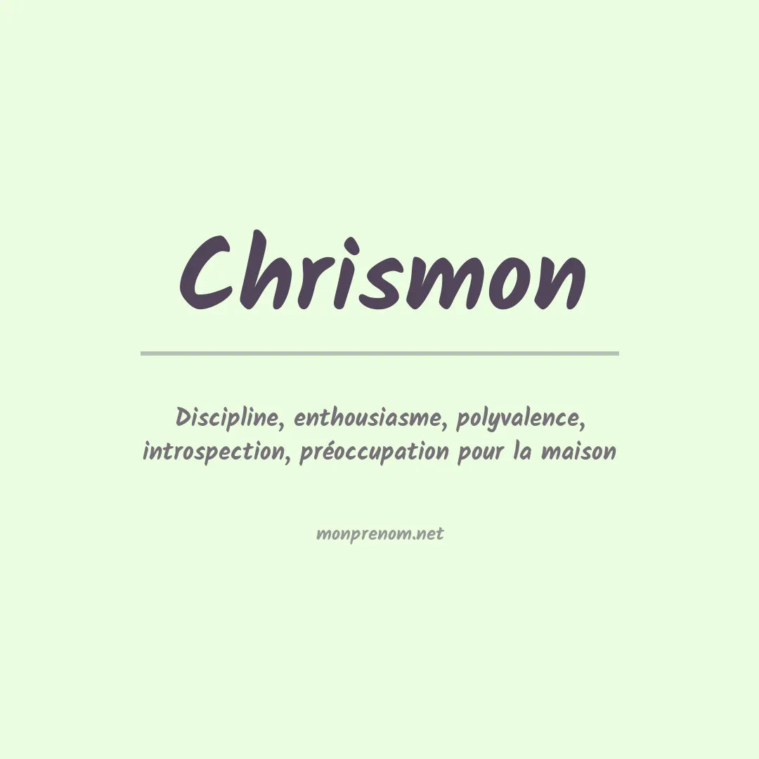 Signification du Prénom Chrismon