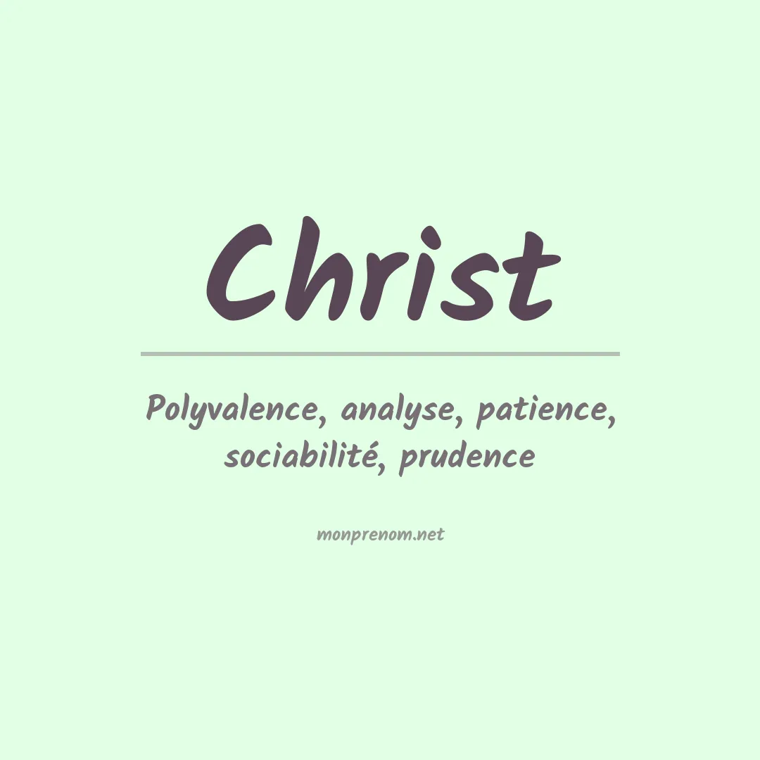 Signification du Prénom Christ
