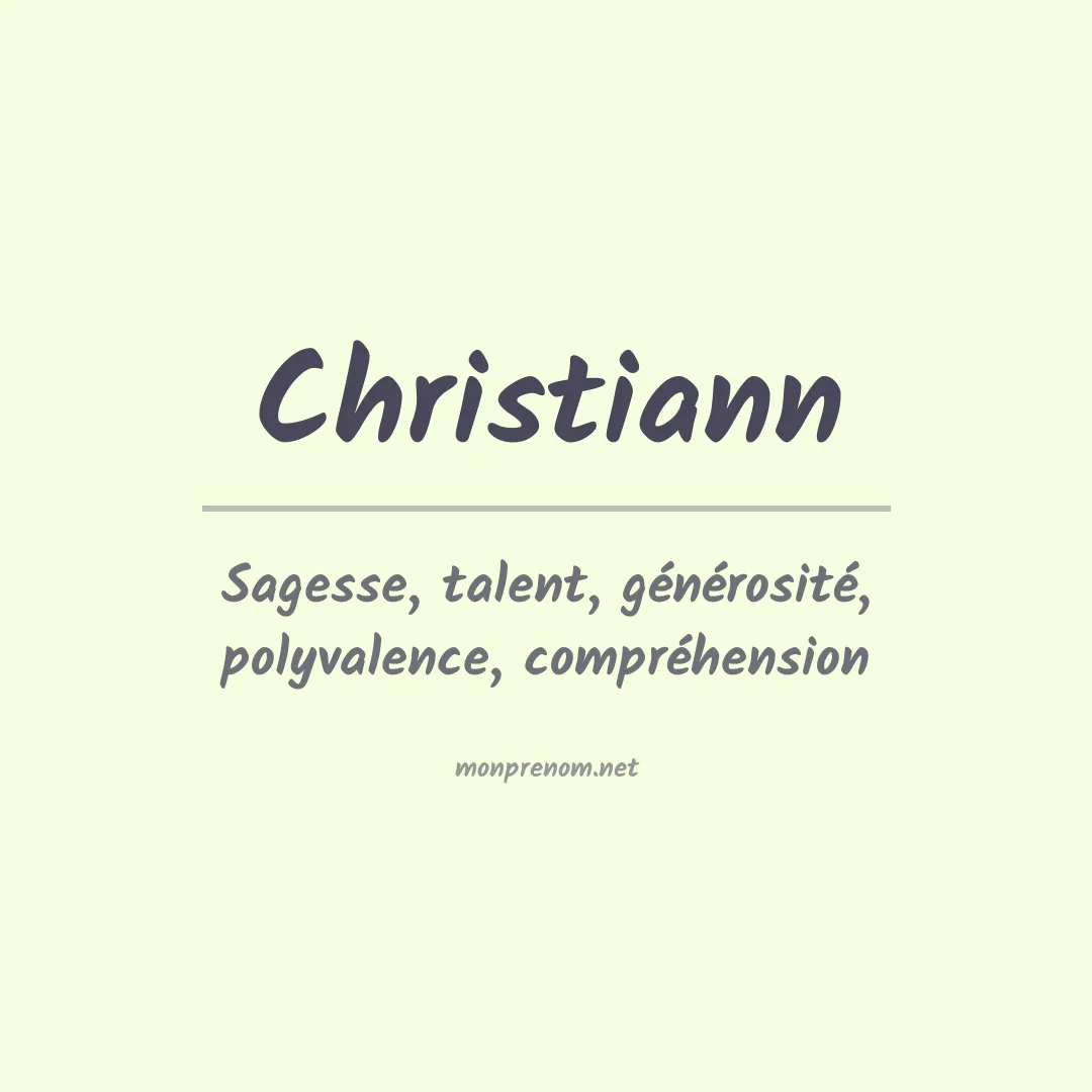 Signification du Prénom Christiann