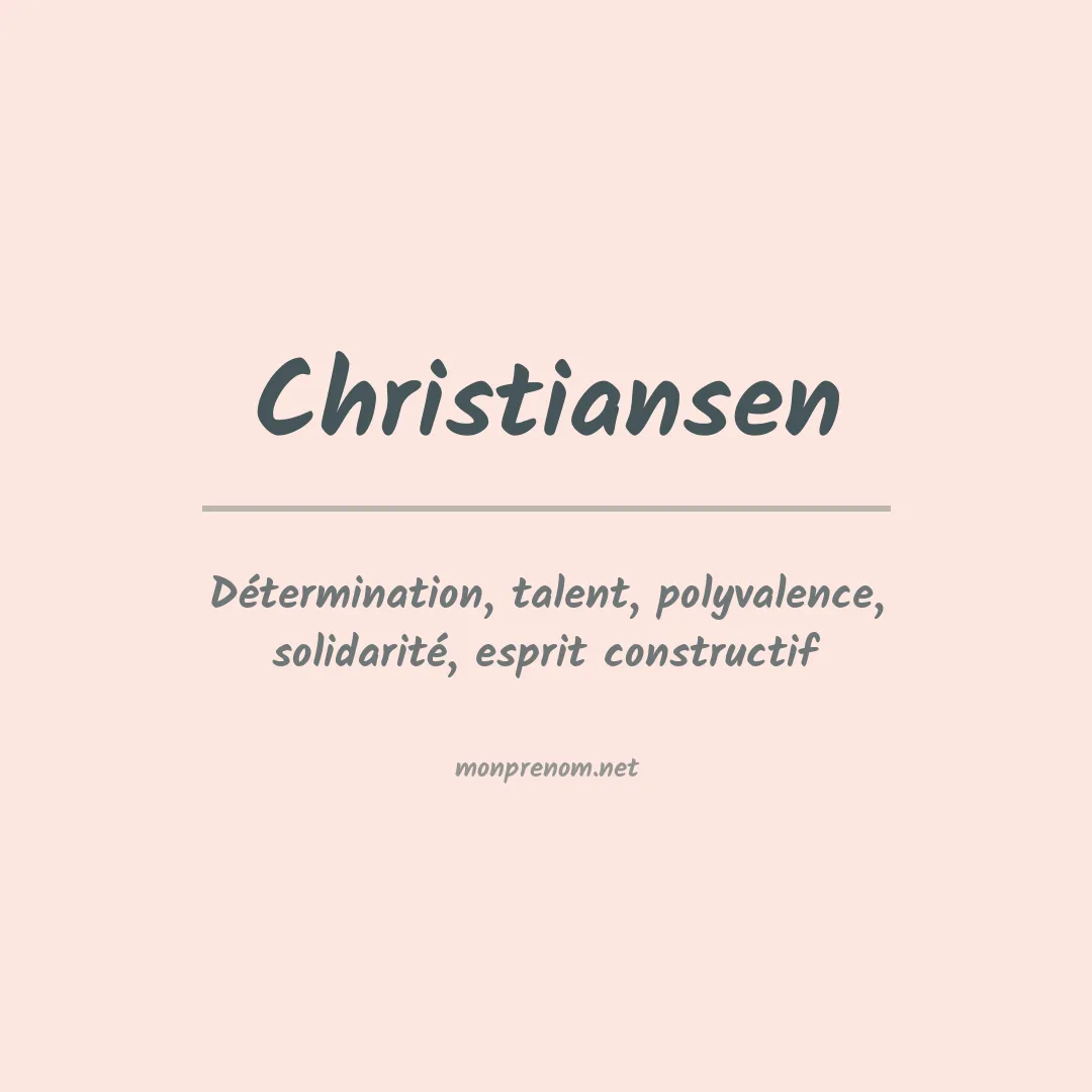 Signification du Prénom Christiansen