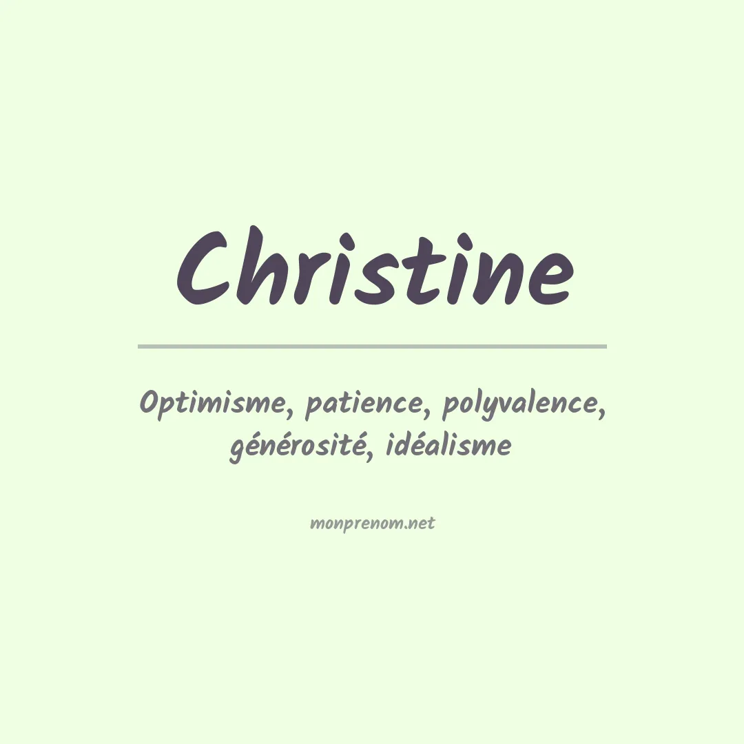 Signification du Prénom Christine