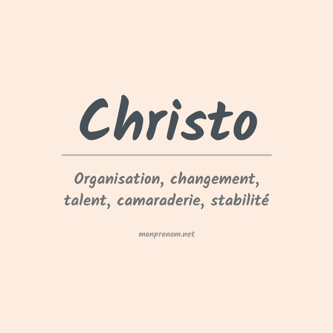 Signification du Prénom Christo