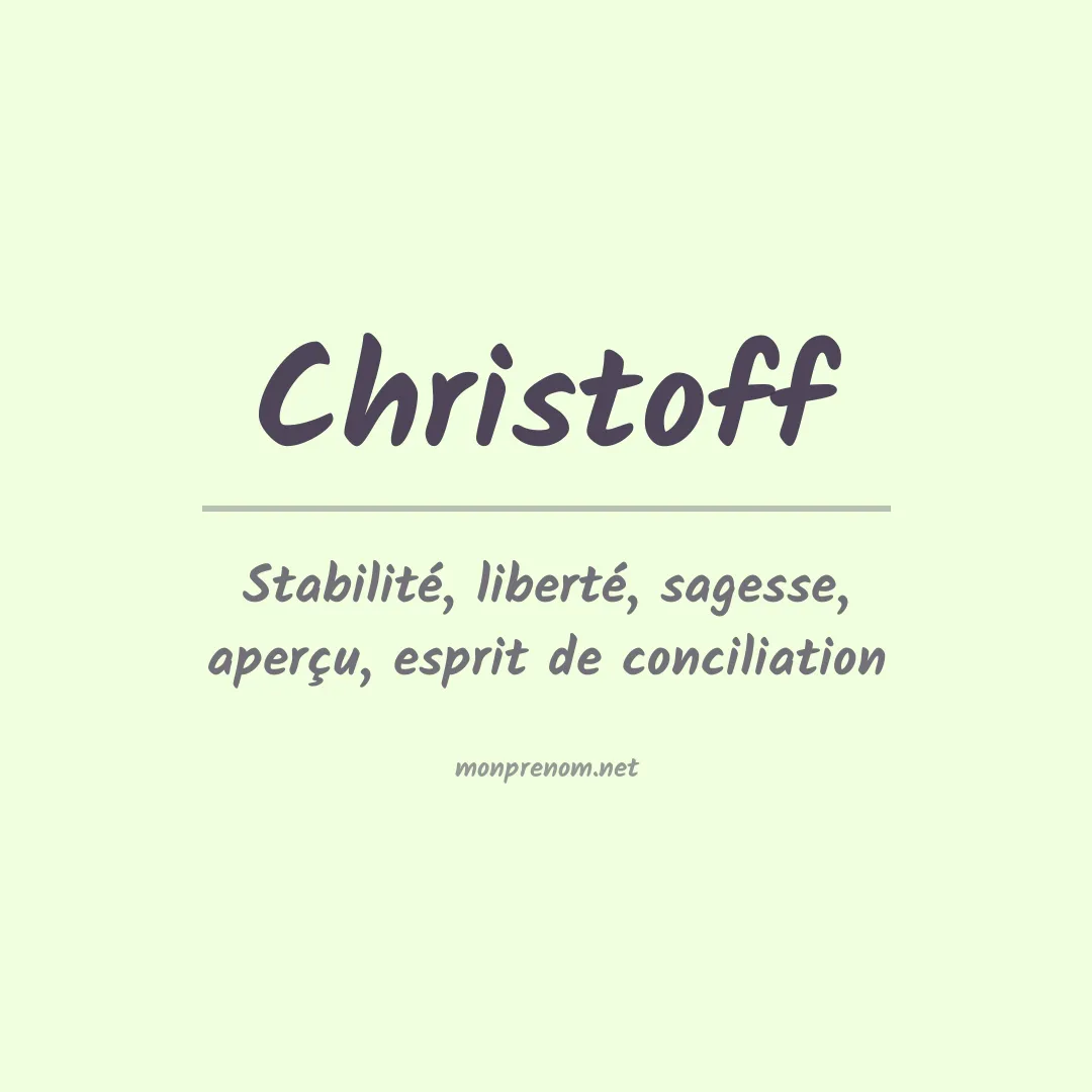 Signification du Prénom Christoff