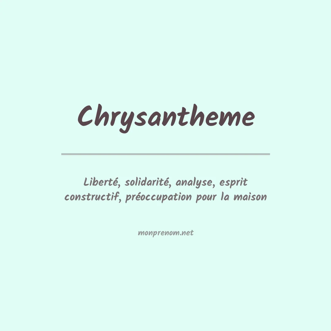 Signification du Prénom Chrysantheme Signification du Prénom Chrysantheme