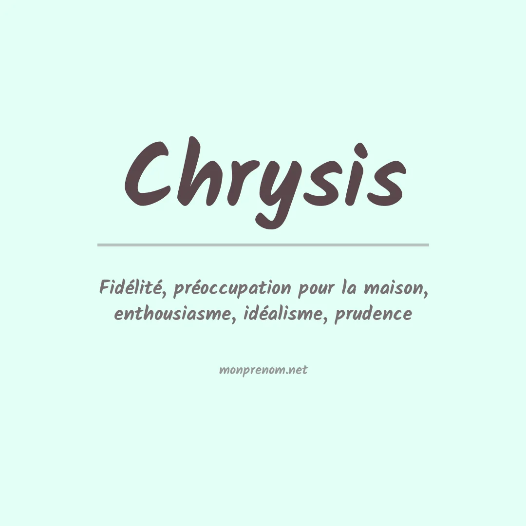 Signification du Prénom Chrysis Signification du Prénom Chrysis