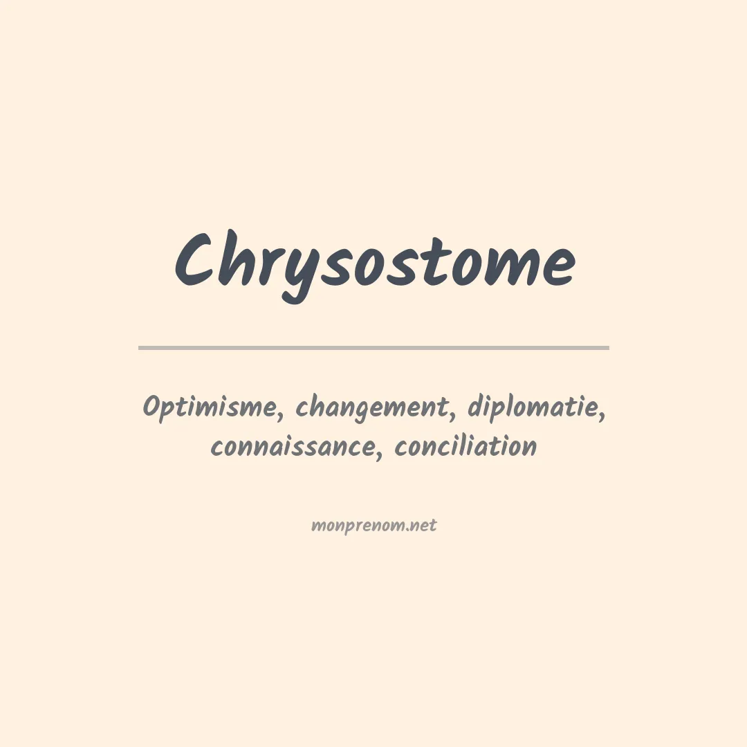 Signification du Prénom Chrysostome Signification du Prénom Chrysostome