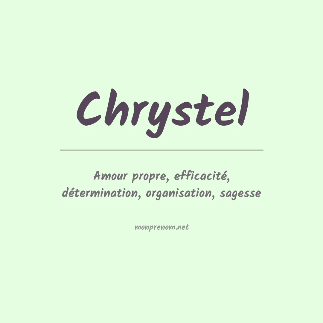 Signification du Prénom Chrystel