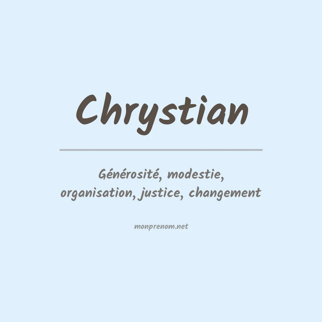 Signification du Prénom Chrystian