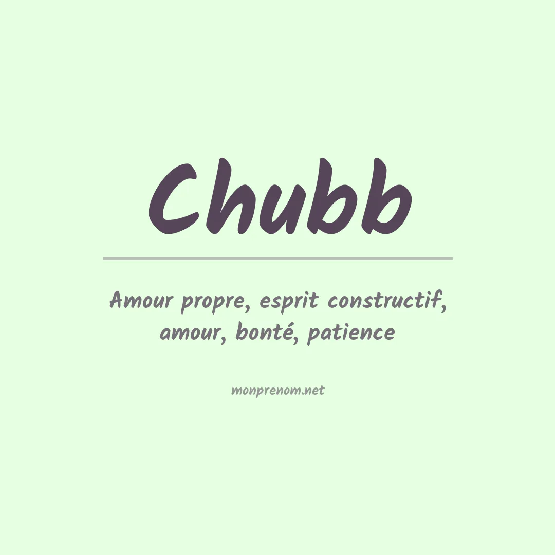 Signification du Prénom Chubb Signification du Prénom Chubb