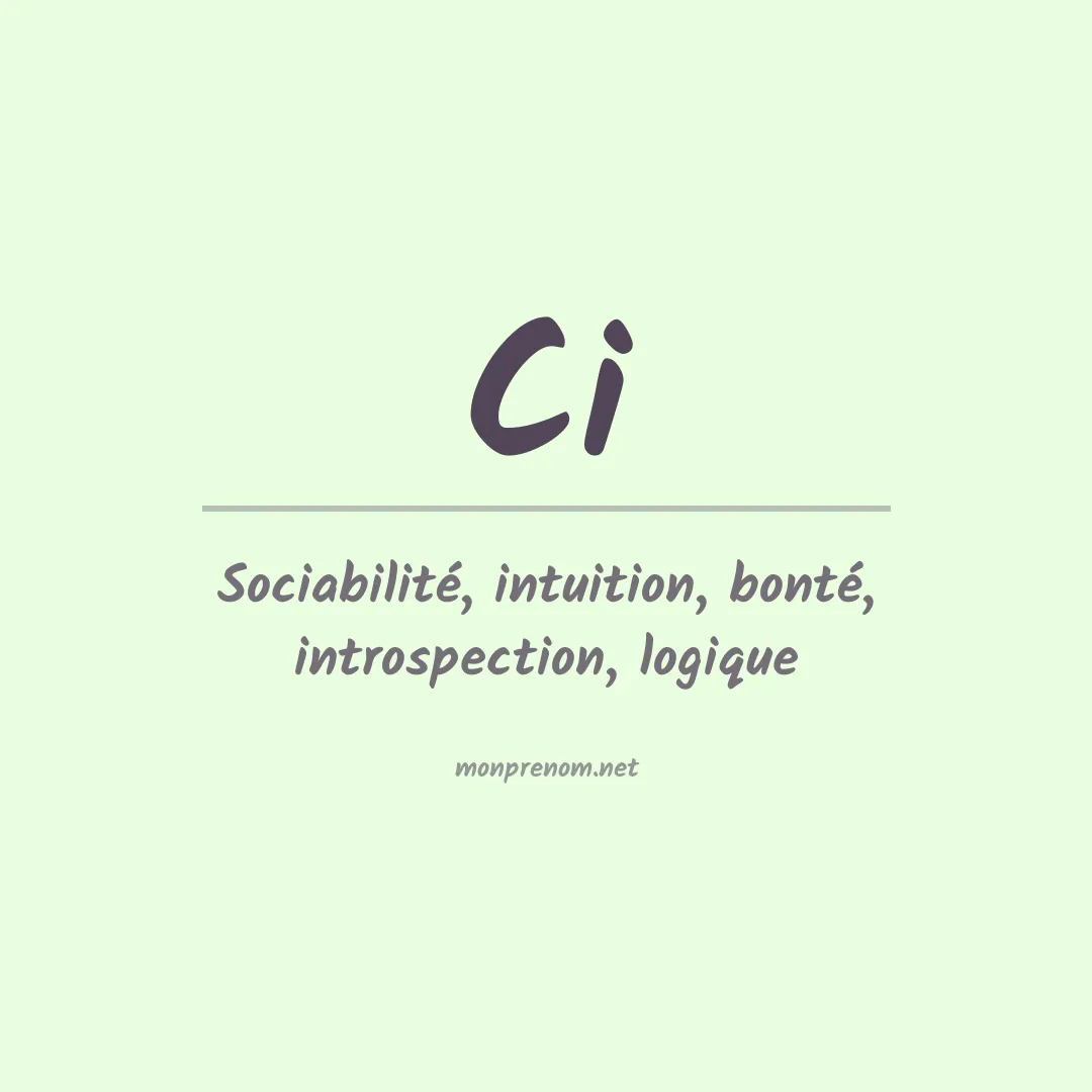 Signification du Prénom Ci Signification du Prénom Ci