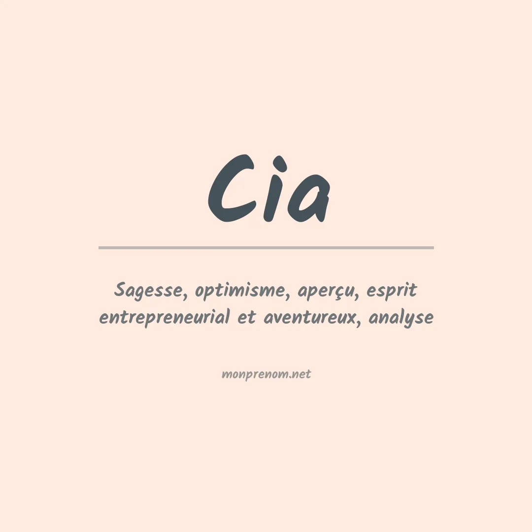 Signification du Prénom Cia