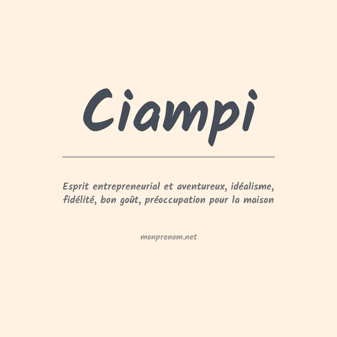 Signification du Prénom Ciampi