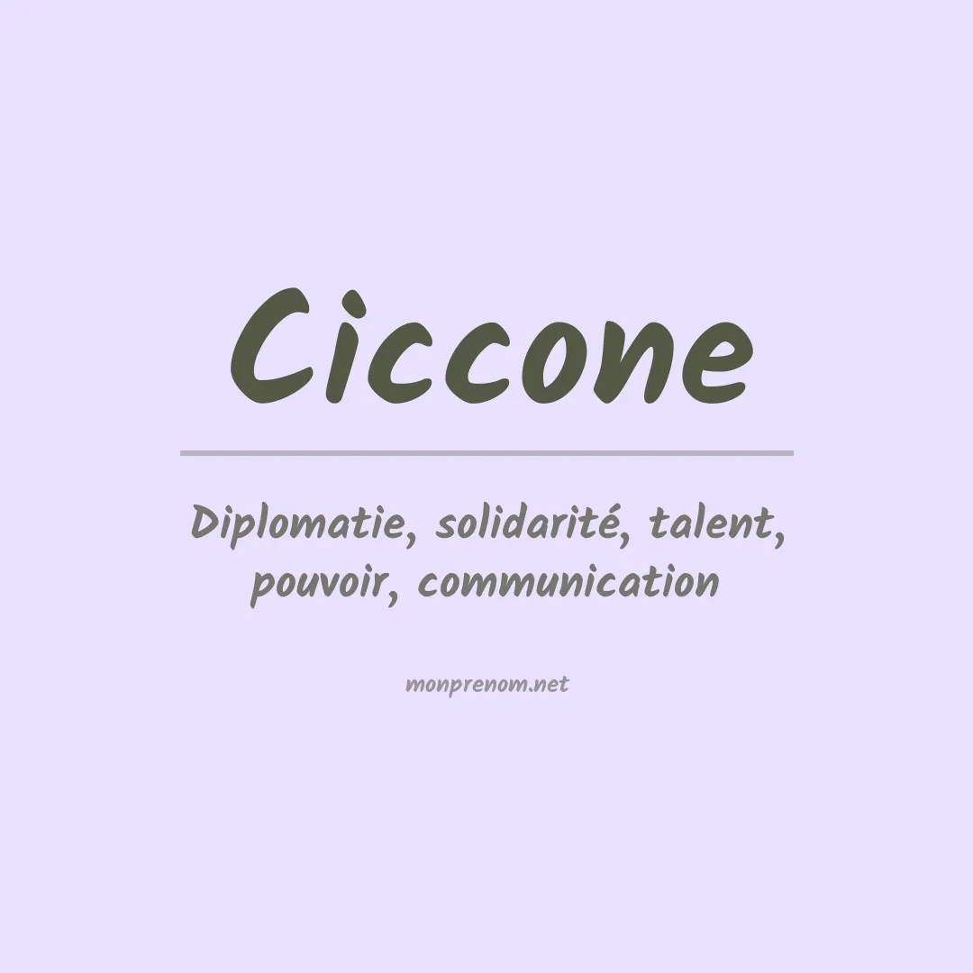 Signification du Prénom Ciccone