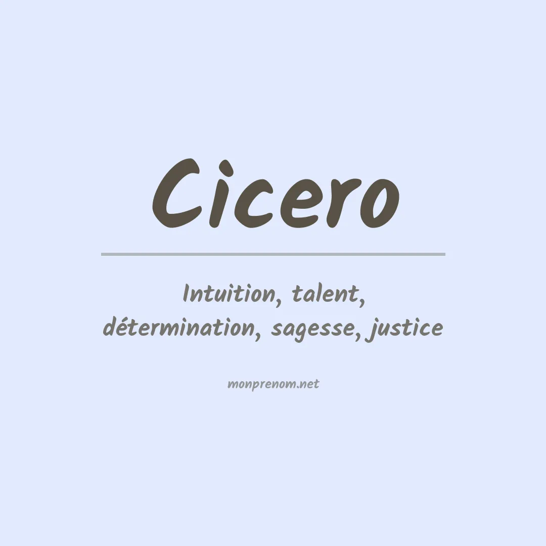 Signification du Prénom Cicero