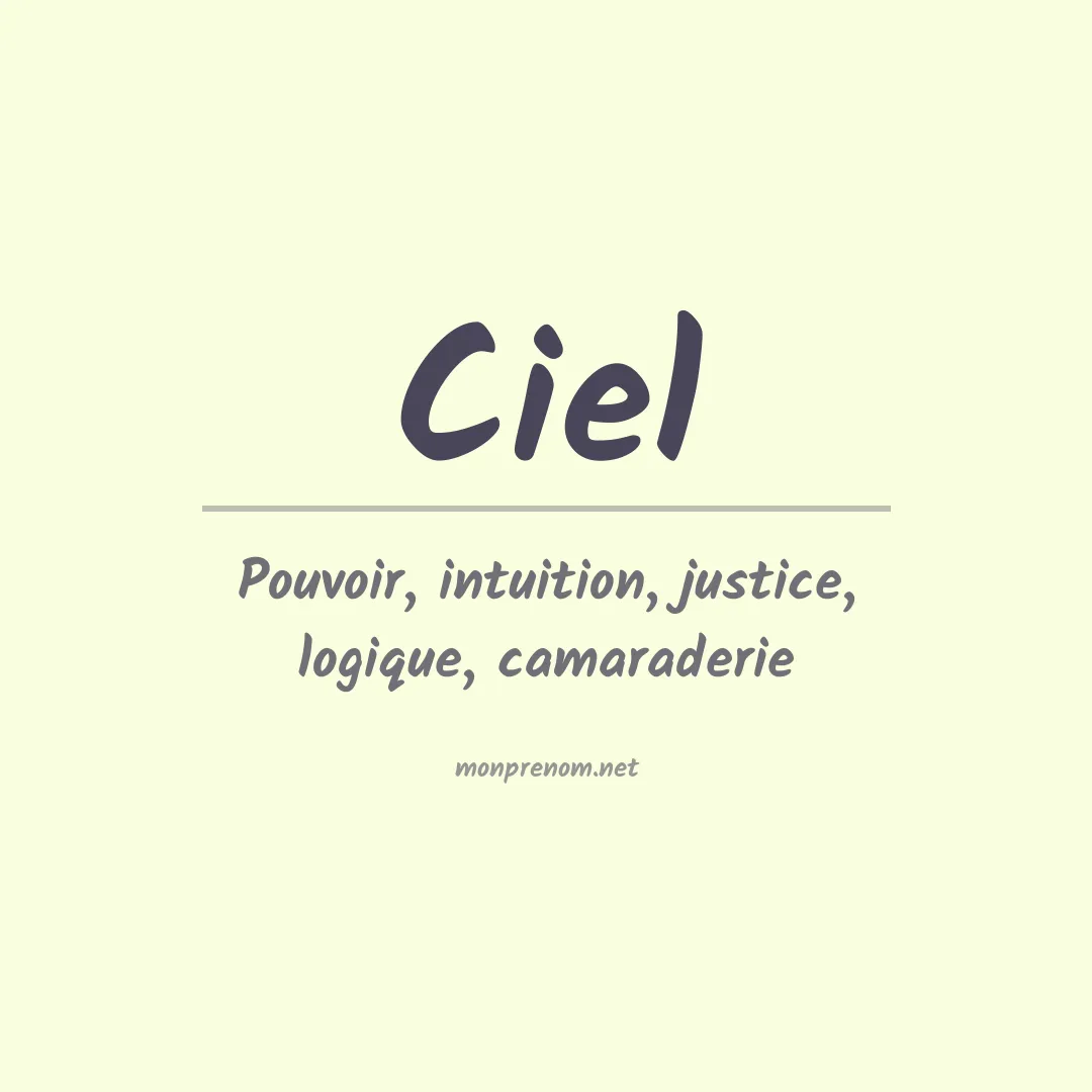 Signification du Prénom Ciel