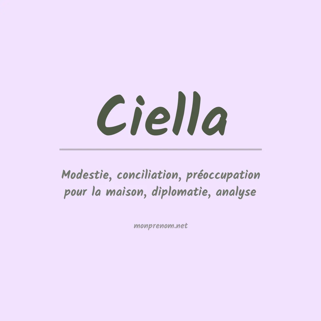 Signification du Prénom Ciella Signification du Prénom Ciella