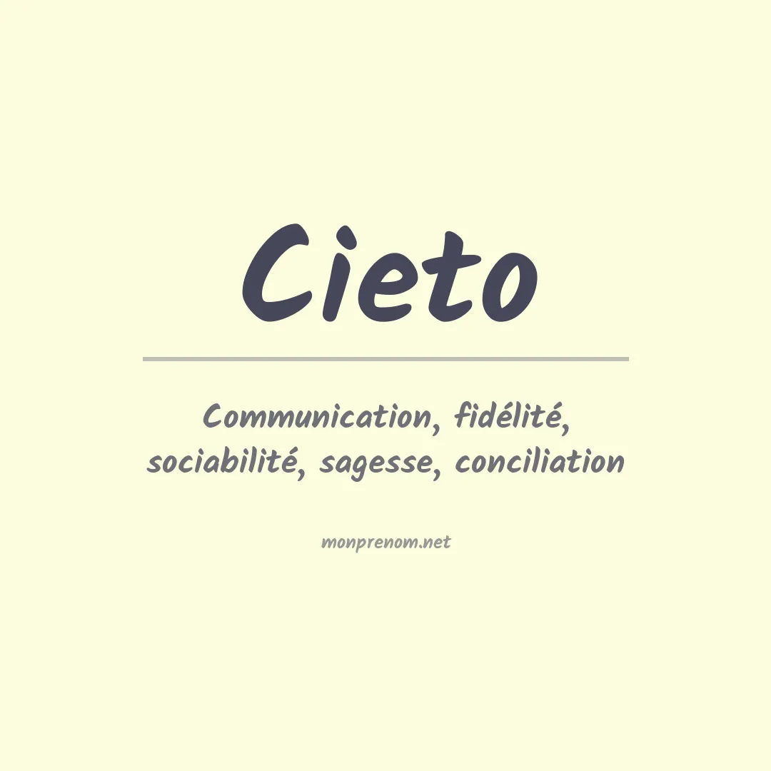 Signification du Prénom Cieto Signification du Prénom Cieto