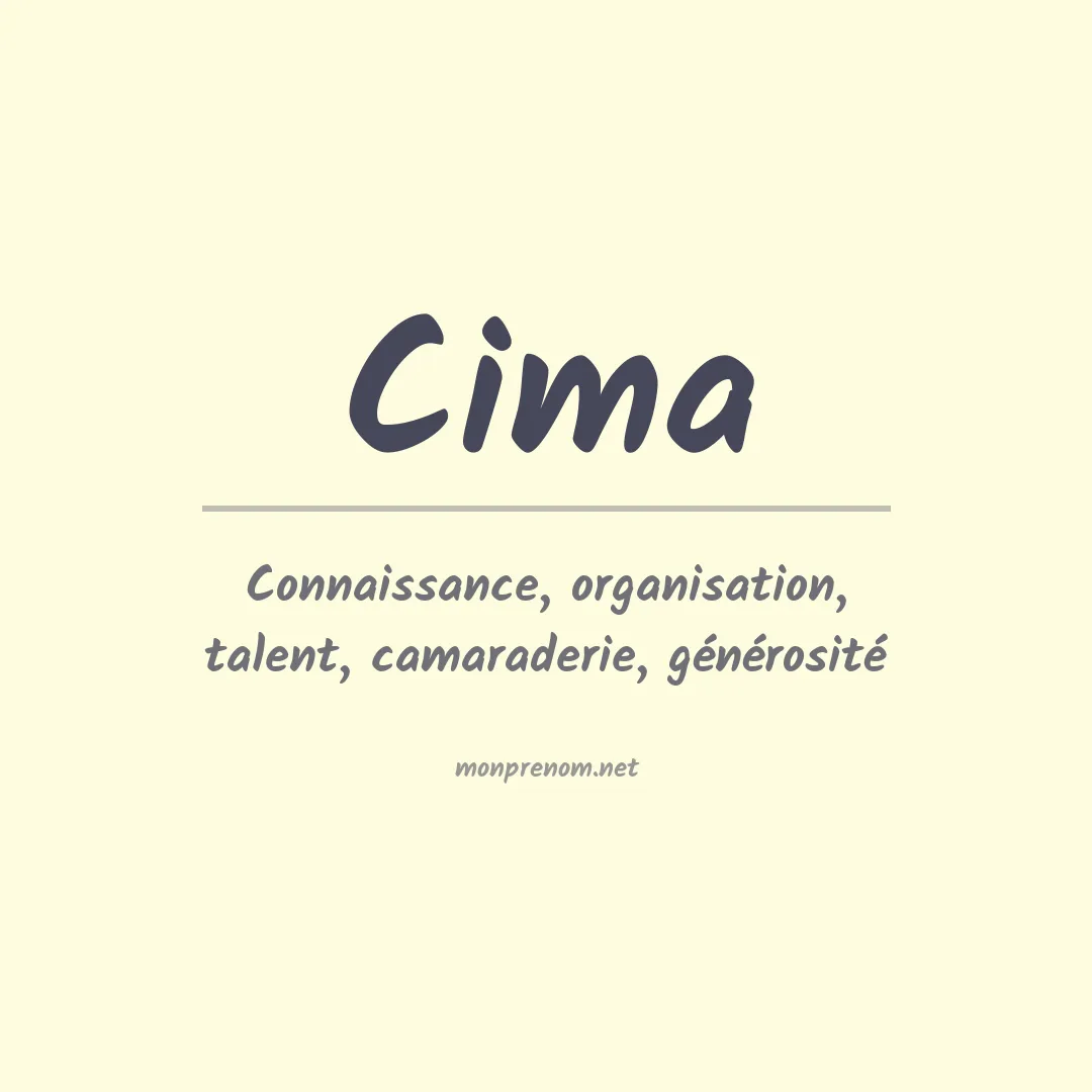 Signification du Prénom Cima