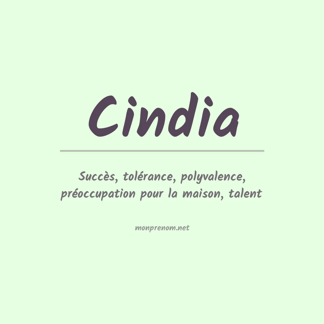 Signification du Prénom Cindia Signification du Prénom Cindia