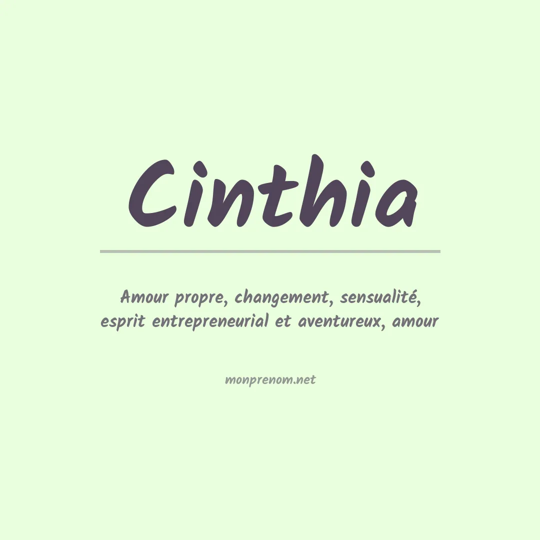 Signification du Prénom Cinthia
